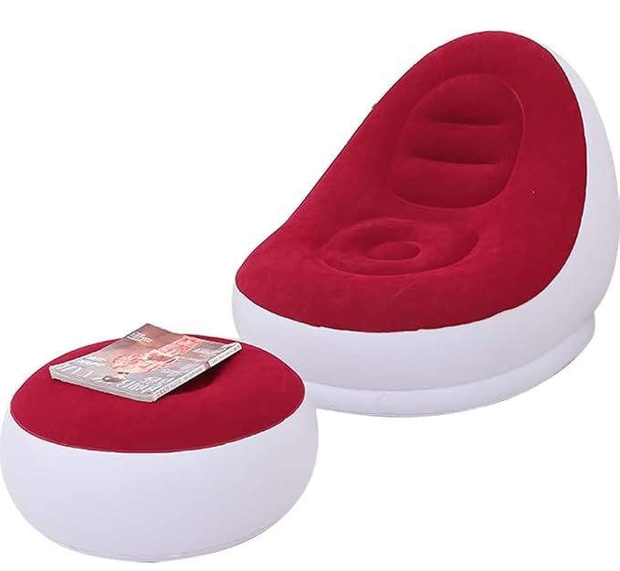 Portable Indoor/Outdoor Air Sofa, couch & Pump - Red Color