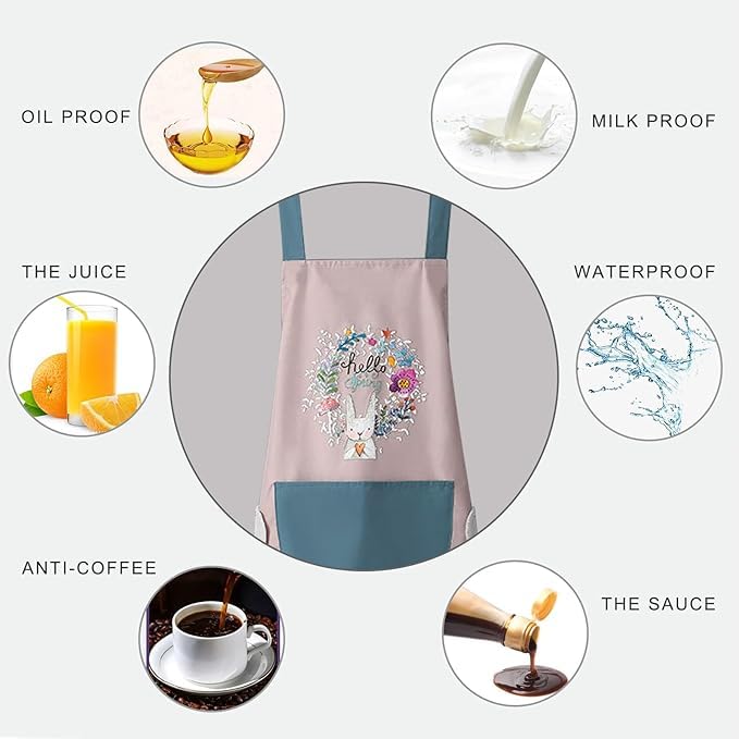 Kitchen Apron for Women with Big Front Pocket and Towel - Buy 1 Get 1 Free