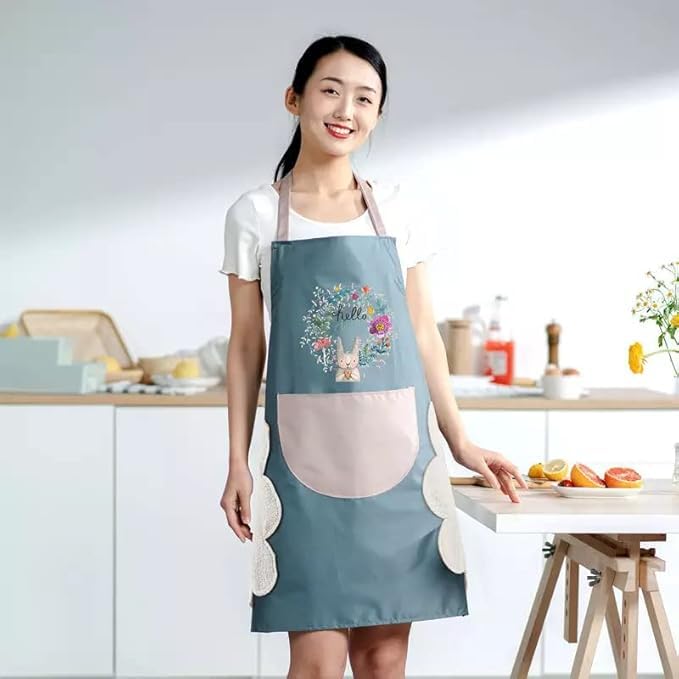 Kitchen Apron for Women with Big Front Pocket and Towel - Buy 1 Get 1 Free