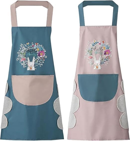 Kitchen Apron for Women with Big Front Pocket and Towel - Buy 1 Get 1 Free